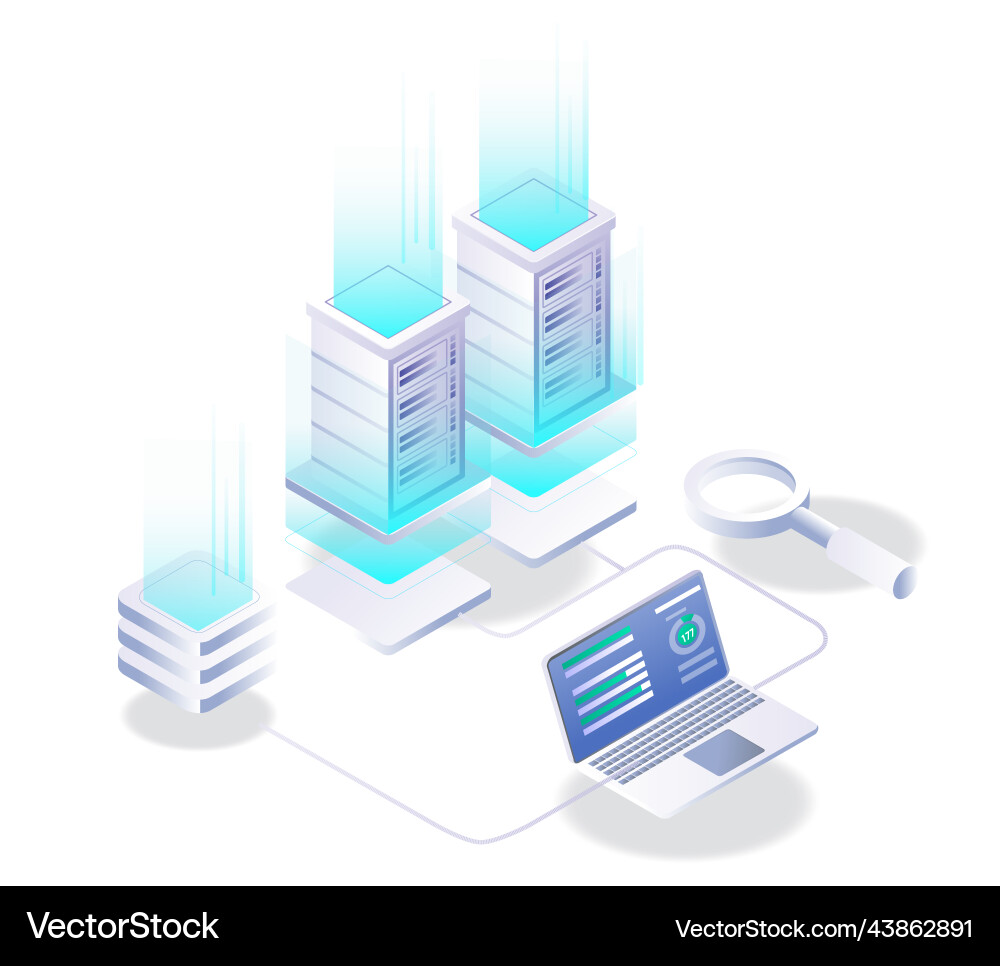 Computerserver und Hosting oder ftp Entwickler vektorbild