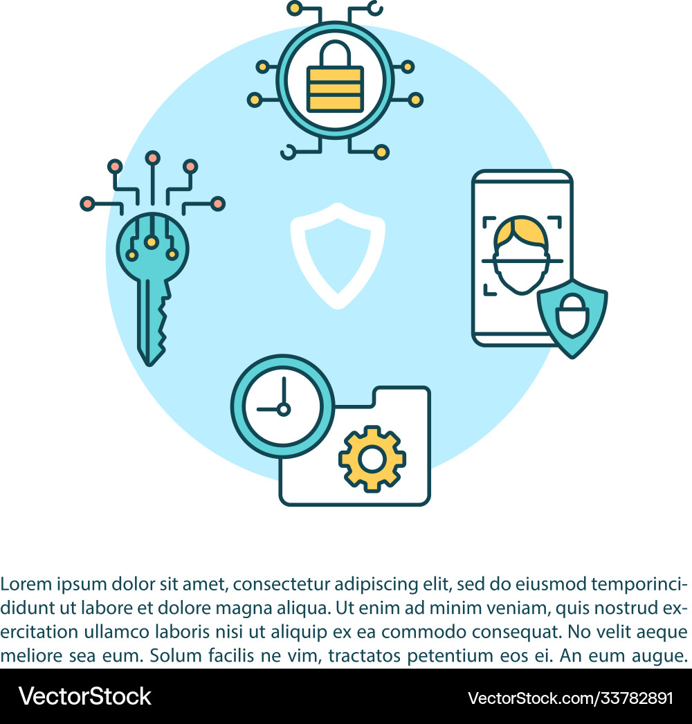 Cyber security shield concept icon with text vector image