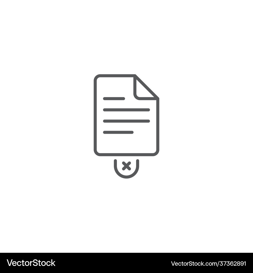 Delete file document icon isolated on white Delete file document icon isolated on white vector image