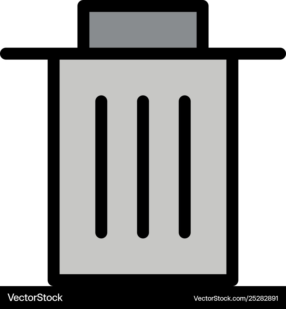 Delete interface trash user flat color icon vector image