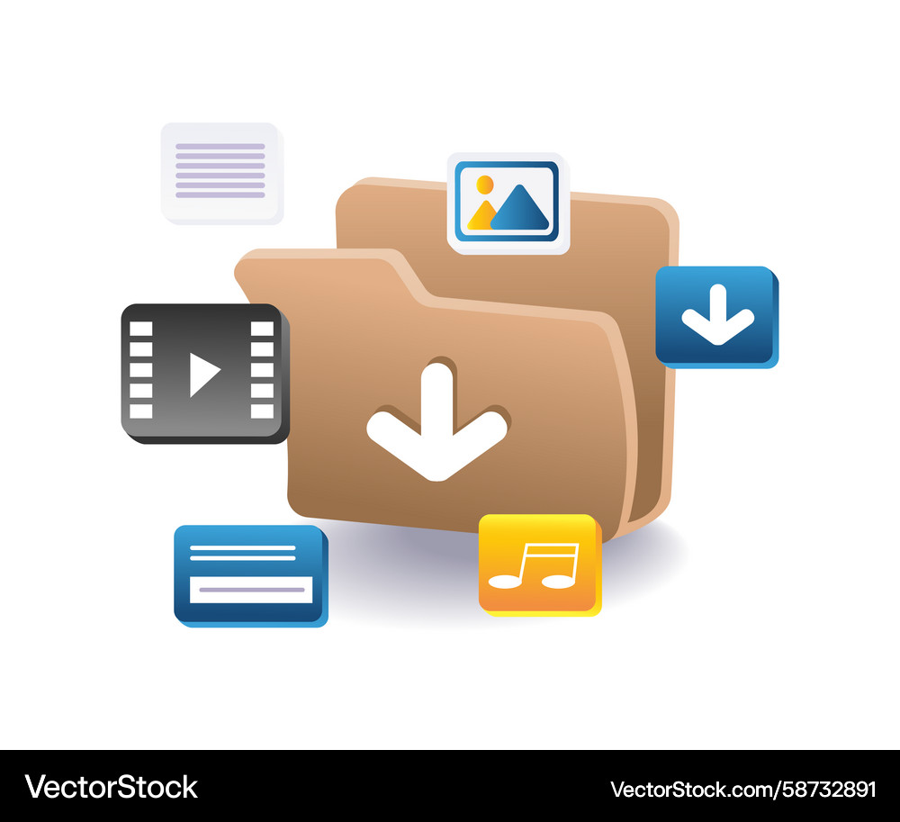 Digital Data Folder Icons Vector Image