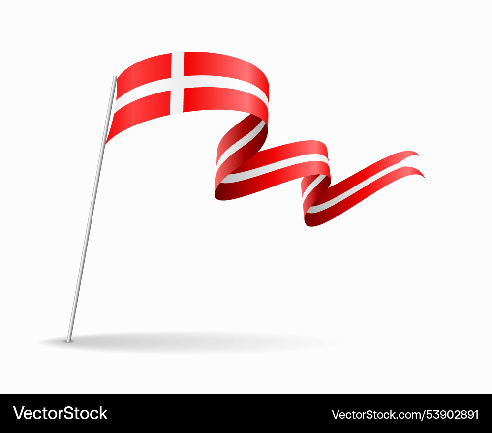 Dänische Flagge wavy Hintergrund Layout Vektorbild