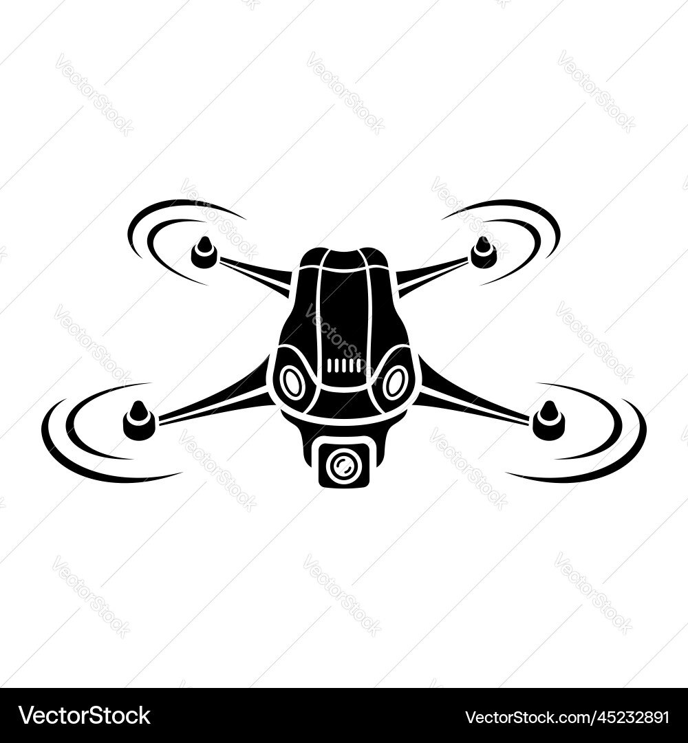 Drone icon copter quadcopter with action camera Drone icon copter quadcopter with action camera vector image