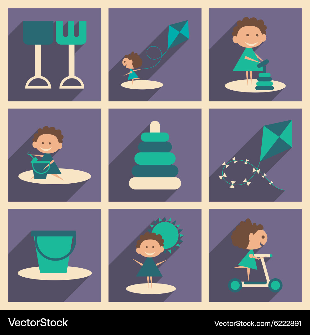 Flat with shadow concept and mobile application Vector Image