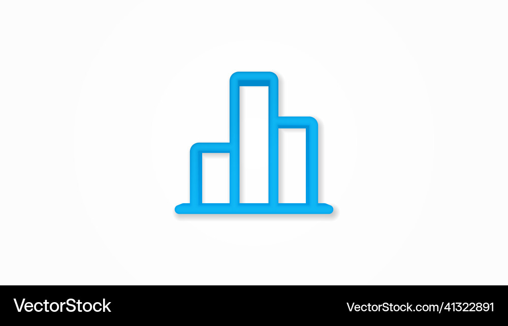 Graph chart statistic diagram realistic icon 3d Graph chart statistic diagram realistic icon 3d vector image