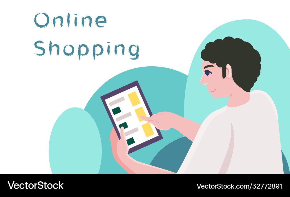 Internet order with copy space on white backdrop Internet order with copy space on white backdrop vector image