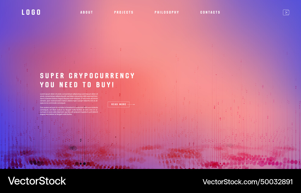 Landing page abstract design with big data Landing page abstract design with big data vector image