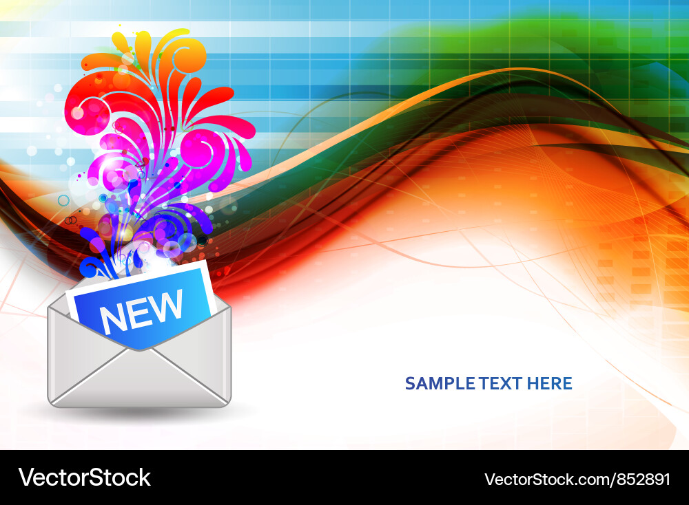Mail icon with swirls Vector Image