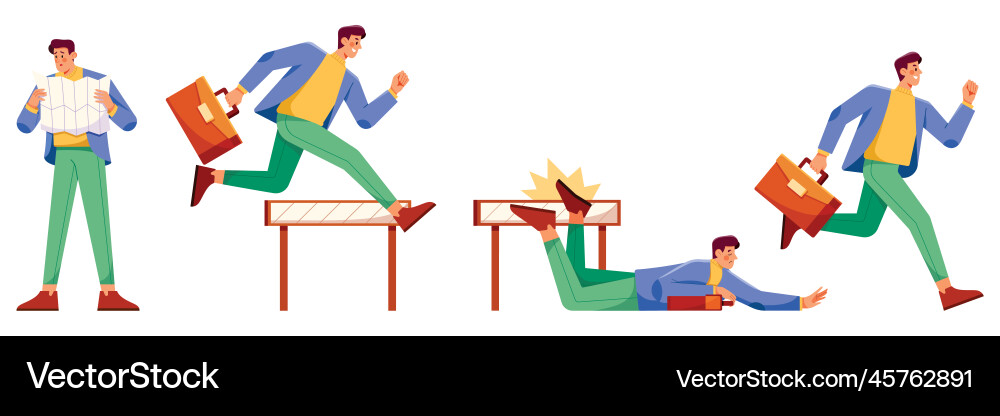 Man running jumping falling searching vector image