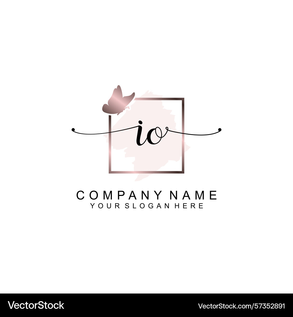 Minimalist handwritten io initial logos with soft Vector Image