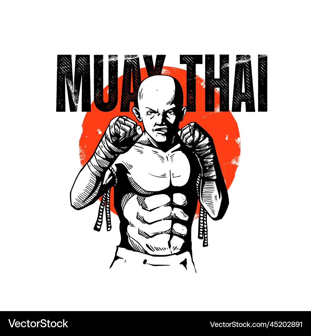 Muay thai thailand martial art artwork – Royalty-Free Vector | VectorStock, image size:1000x1080