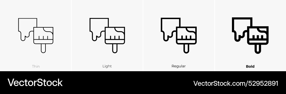 Paintwork icon thin light regular and bold style Vector Image