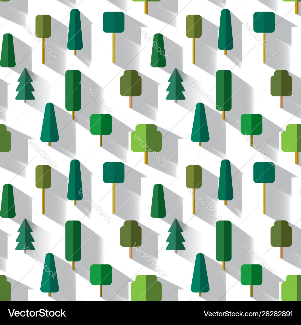Pattern set trees in flat design style Pattern set trees in flat design style vector image
