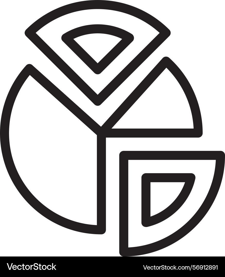 Piechart linear style icon design vector image