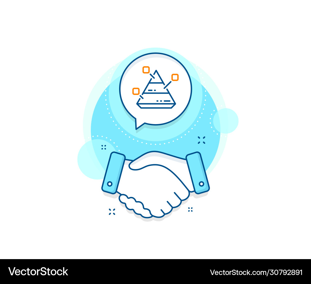 Pyramid chart line icon analytics graph sign Pyramid chart line icon analytics graph sign vector image