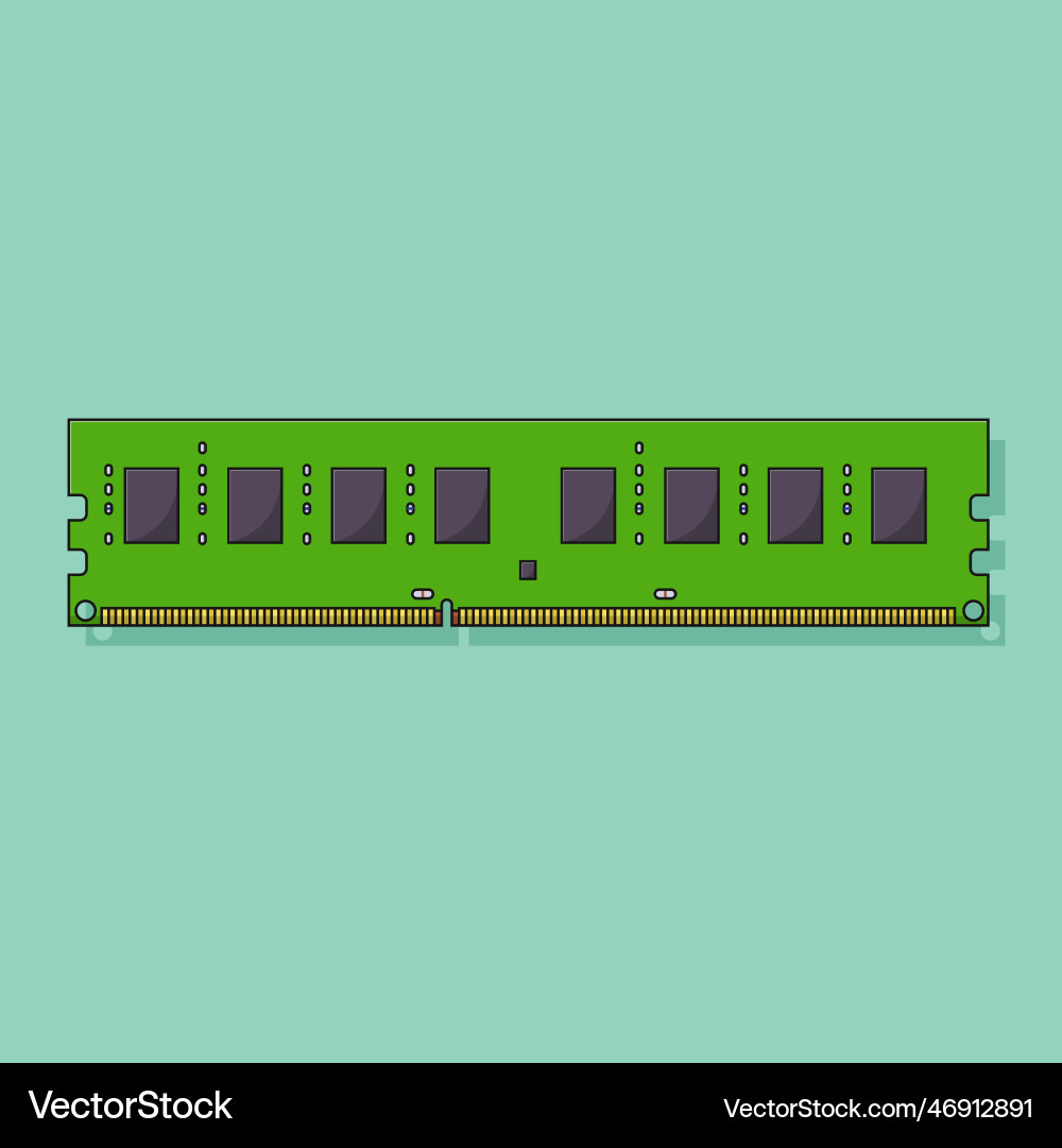 Ram memory icon with outline for design element Ram memory icon with outline for design element vector image