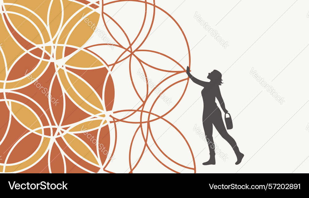 Reaching for connection figure with abstract Vector Image