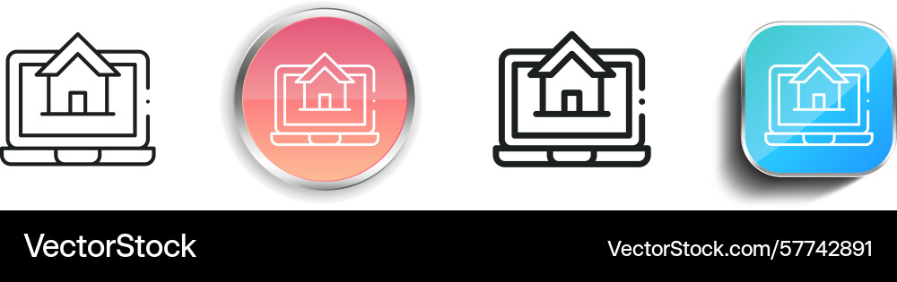 Rental icon thin linear regular and button style Rental icon thin linear regular and button style vector image