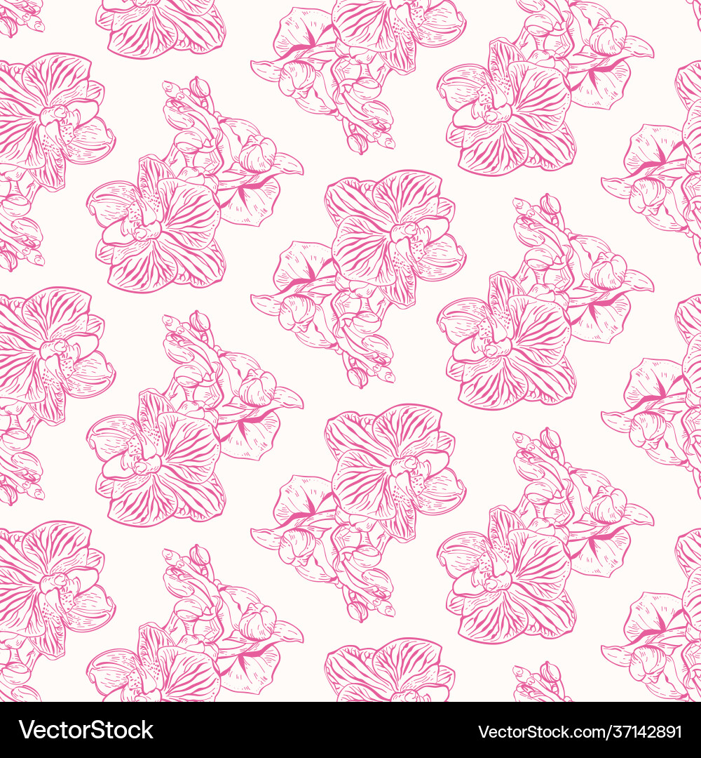 Seamless pattern with orchids Seamless pattern with orchids Vector Image