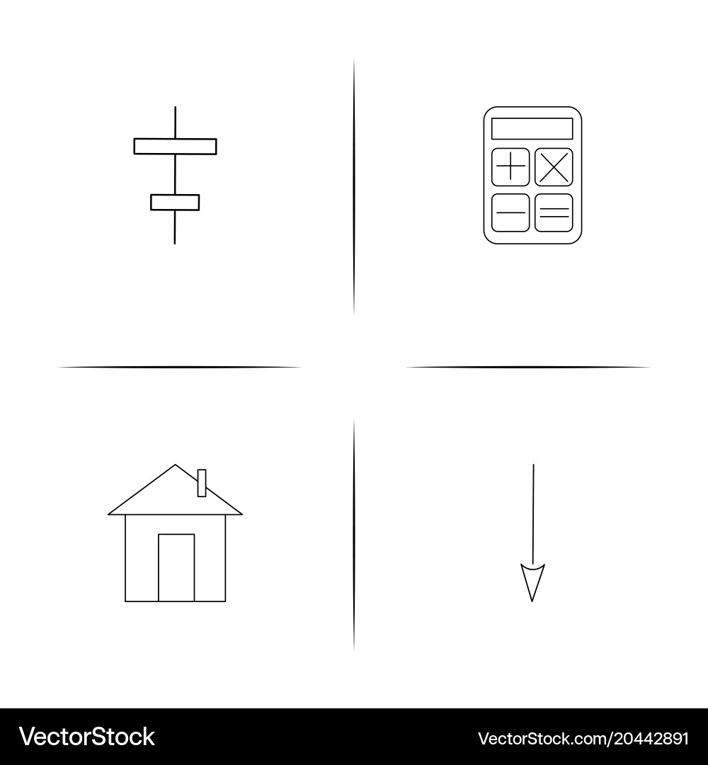 Web and text simple linear icon setsimple outline vector image