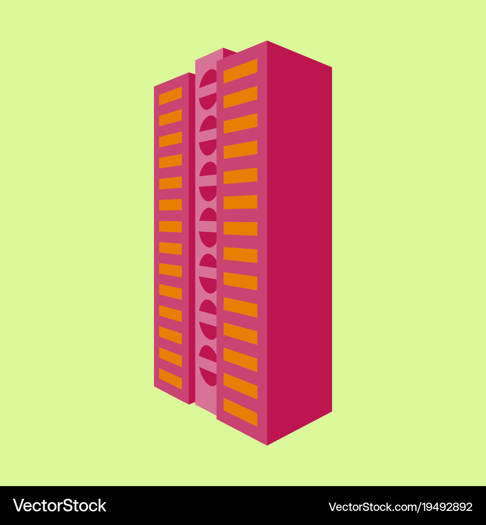 A modern multi-storey building with complex Vector Image