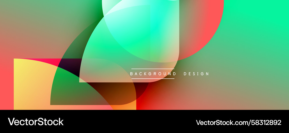 Abstract colorful shapes overlap gradient hues Vector Image