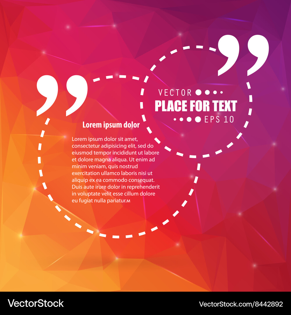 Abstract concept empty speech square quote vector image
