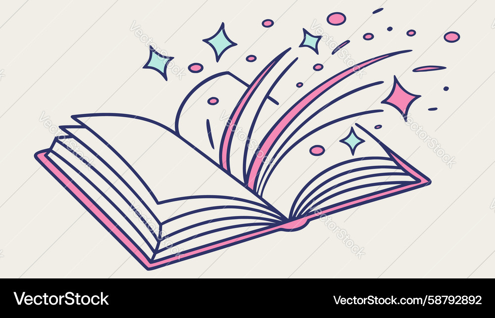 Abstract Open Book – Flowing Elements Vector Image