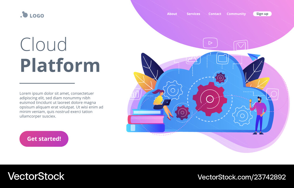 Big data architectureconcept landing page Big data architectureconcept landing page vector image