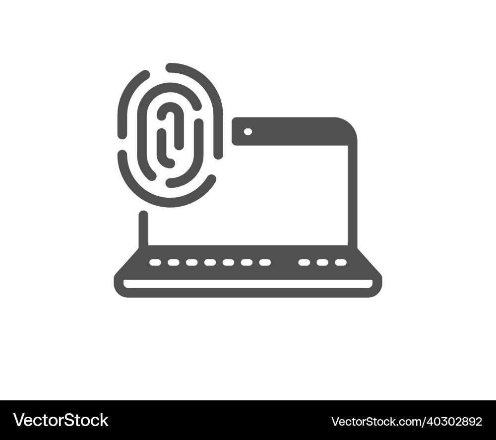 Computer fingerprint icon finger print scan sign Computer fingerprint icon finger print scan sign vector image