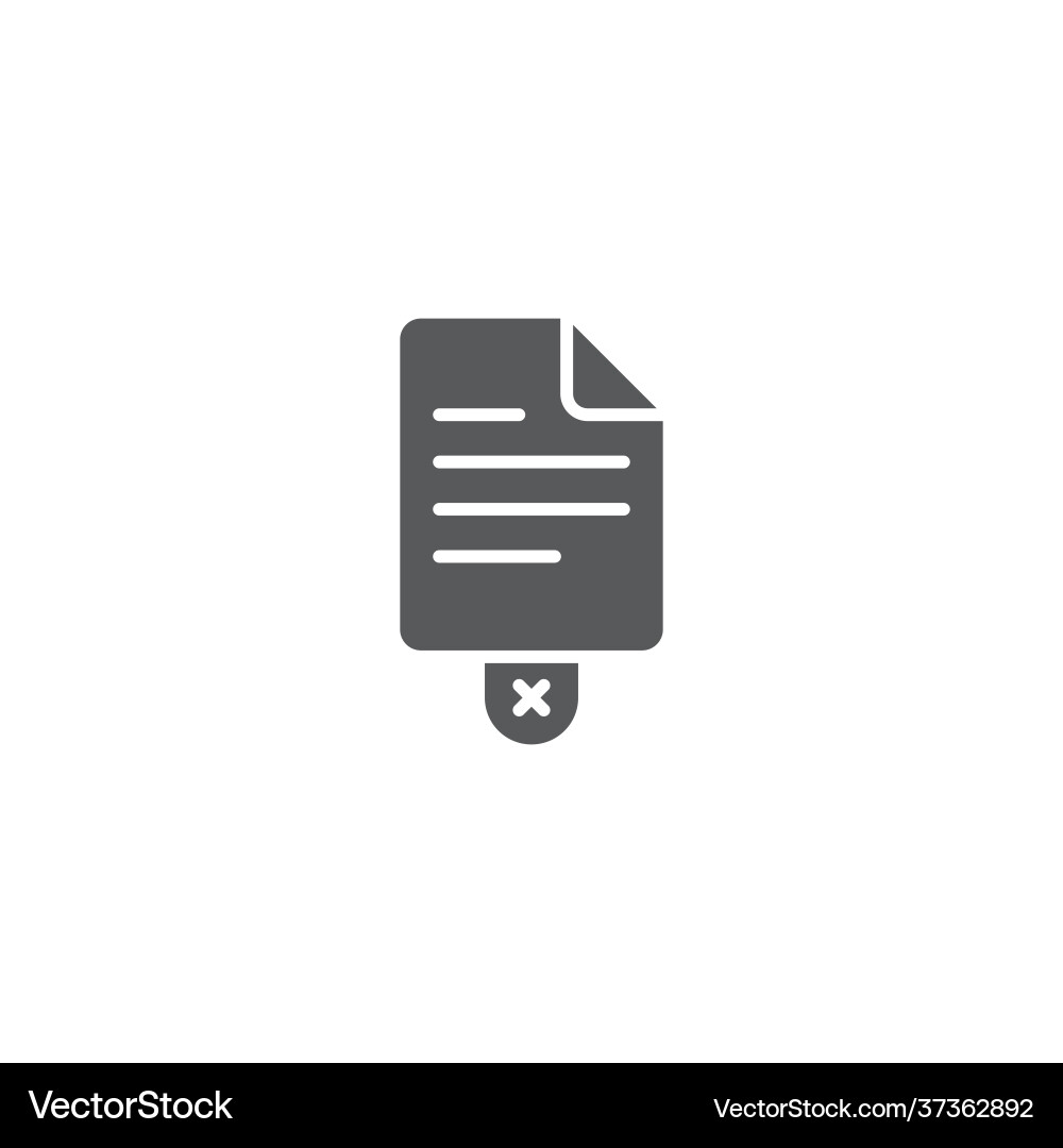 Delete file document icon isolated on white vector image