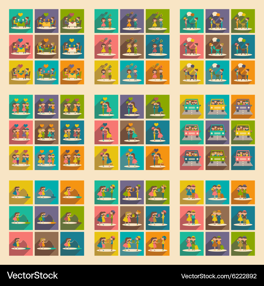 Flat with shadow concept and mobile application vector image
