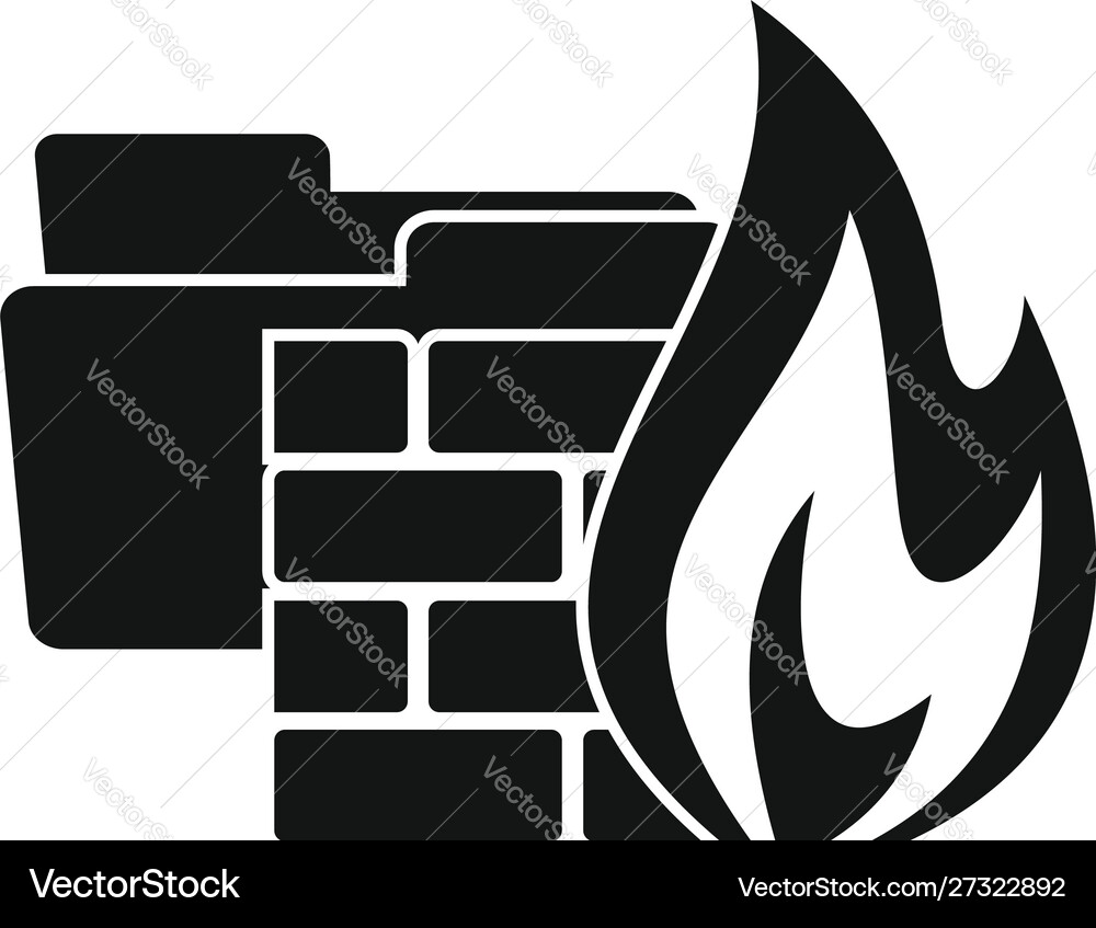 Folder firewall icon simple style Folder firewall icon simple style Vector Image