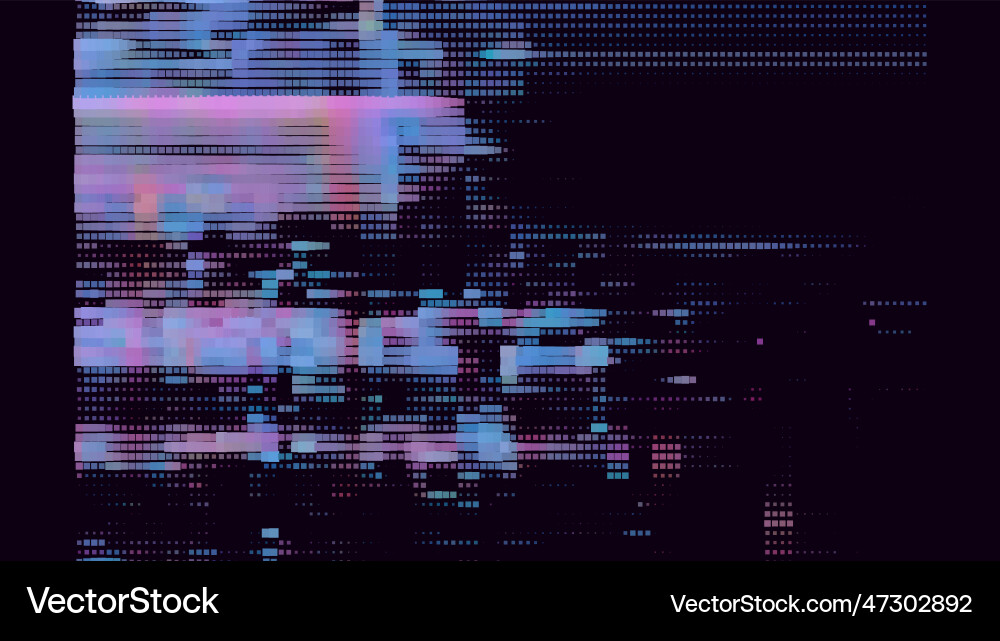 Glitch Pattern - Dark Background Vector Image