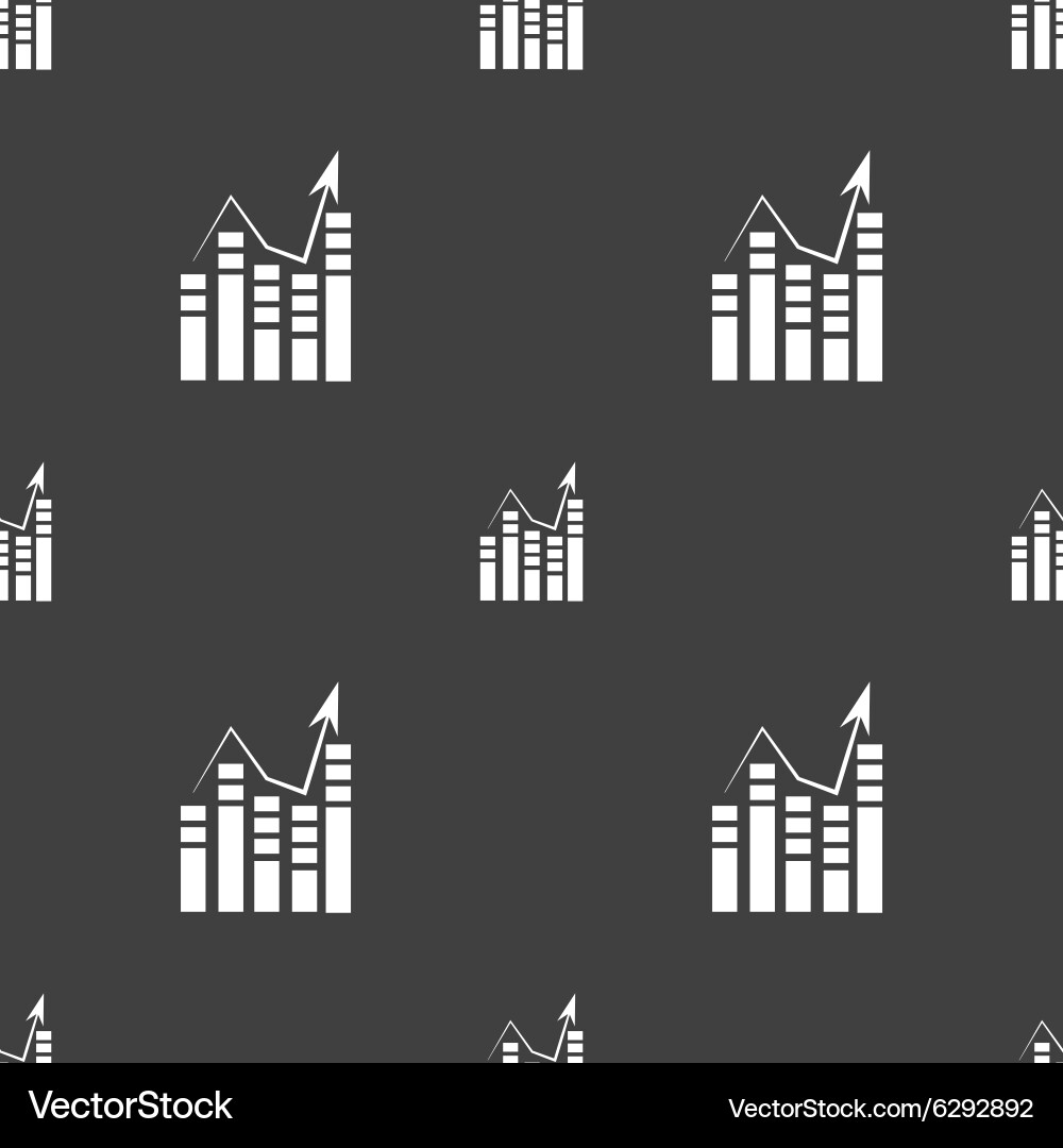 Graph icon sign seamless pattern on a gray vector image