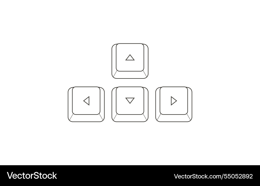 Keyboard control keys with arrow in flat Vector Image