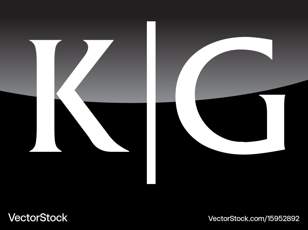 Moderne Logolösung Buchstaben kg Lizenzfreies Vektorbild