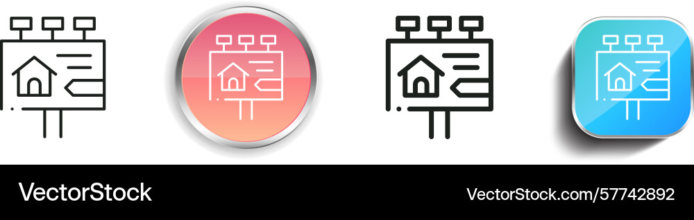Rental icon thin linear regular and button style Rental icon thin linear regular and button style vector image