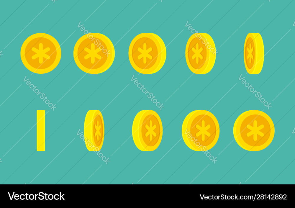 Rotating Snowflake Coin Animation vector image