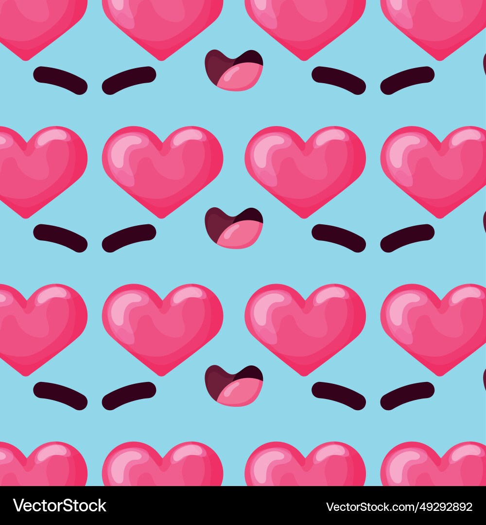Seamless pattern background with facial expression vector image