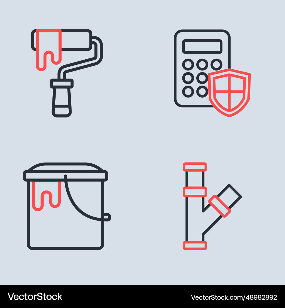 Set line security keypad access panel paint Set line security keypad access panel paint Vector Image