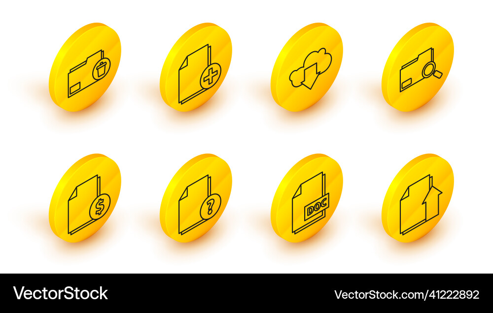 Set line upload file document doc unknown Set line upload file document doc unknown vector image