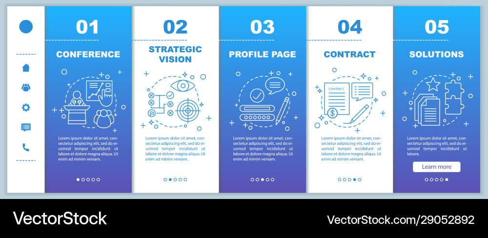 Solutions searching onboarding mobile web pages Vector Image