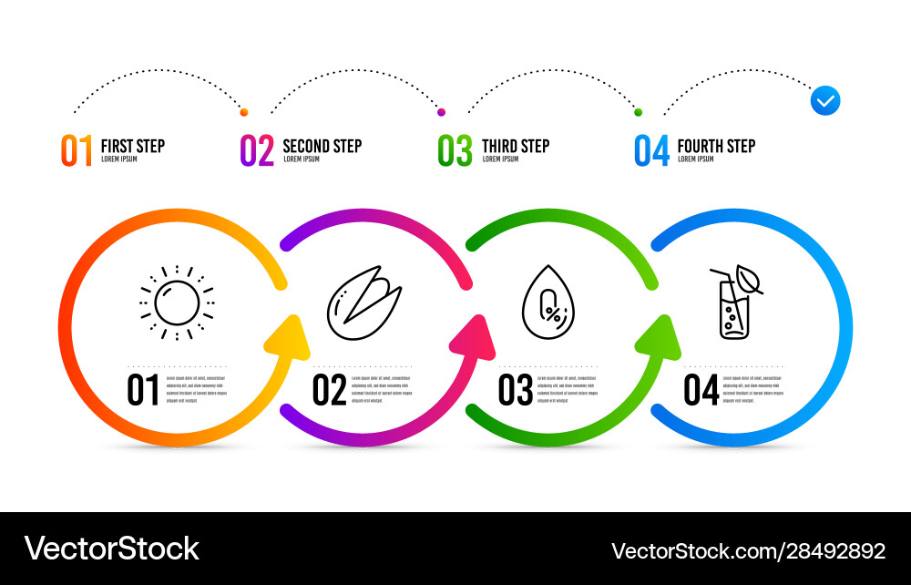 Sun energy no alcohol and pistachio nut icons set Sun energy no alcohol and pistachio nut icons set vector image