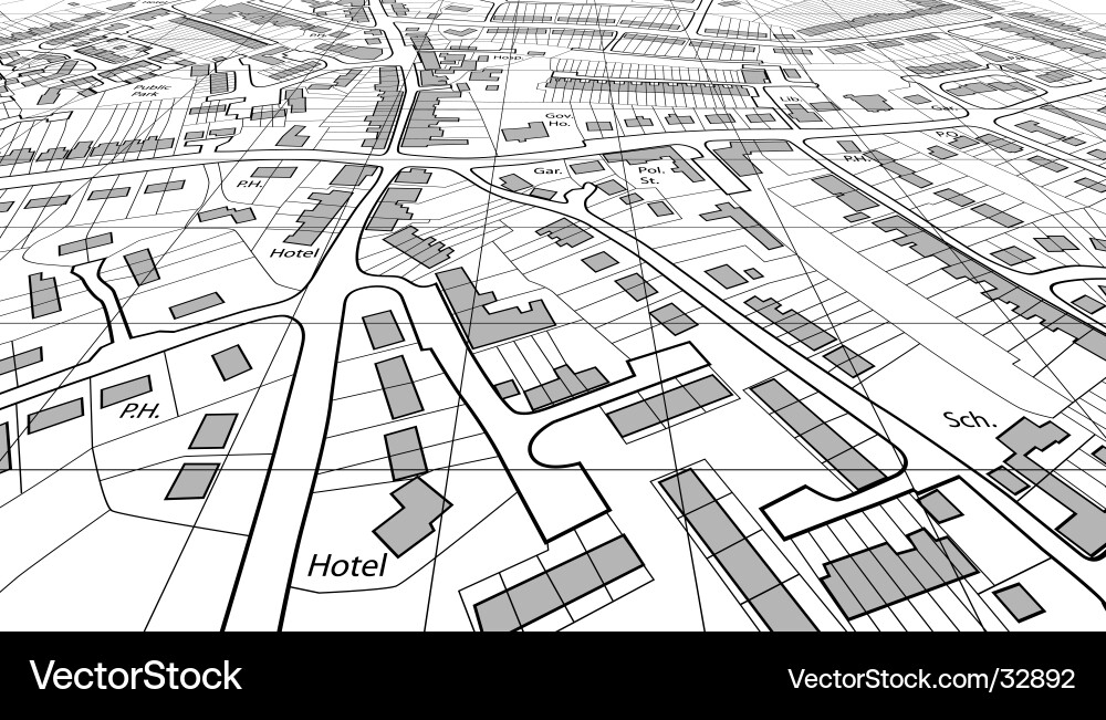 Urban Map Layout vector image