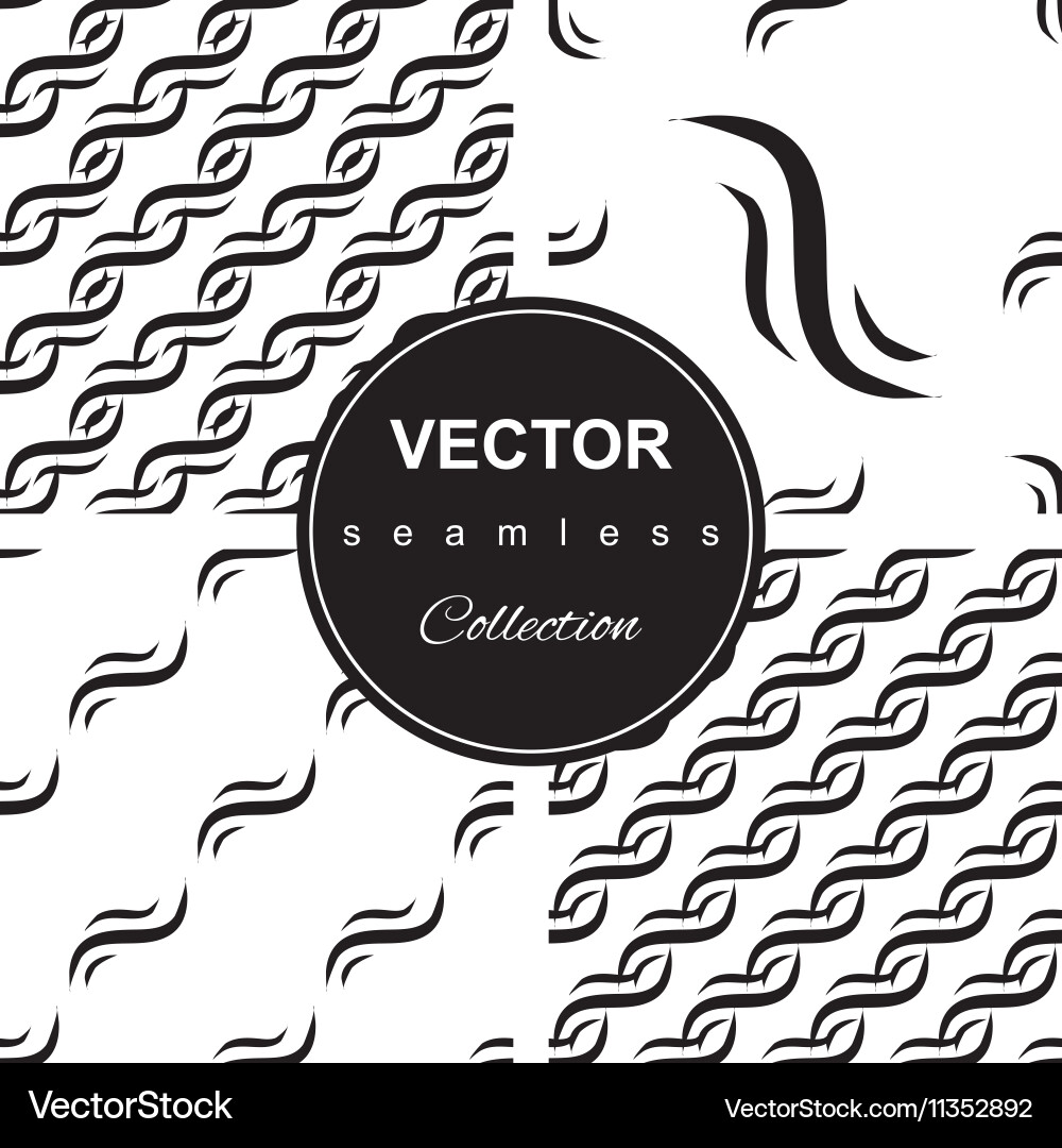 Wave icon pattern set Vector Image