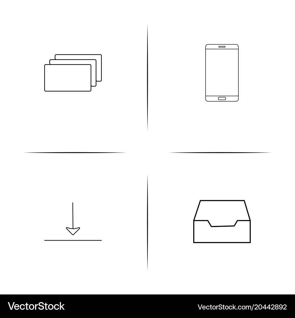 Web and text simple linear icon setsimple outline vector image