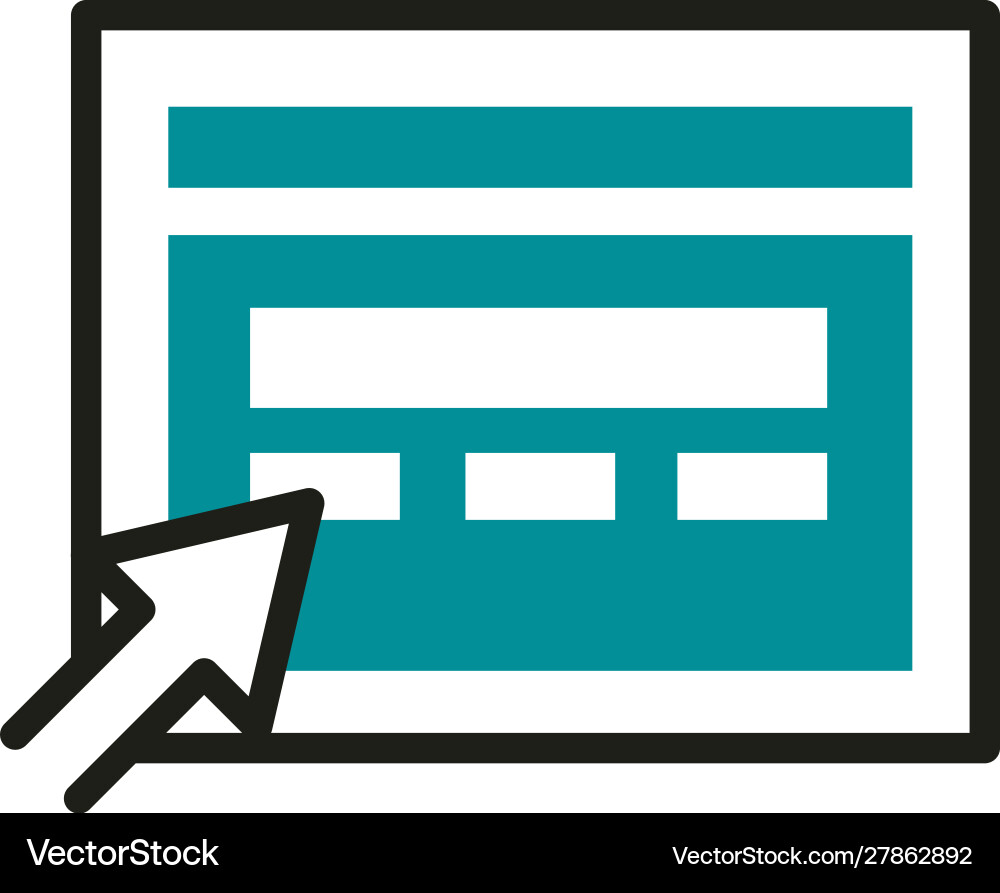 Website klicken Sie auf Web-Entwicklung Symbol Linie und füllen Website klicken Sie auf Web-Entwicklung Symbol Linie und füllen vektorbild