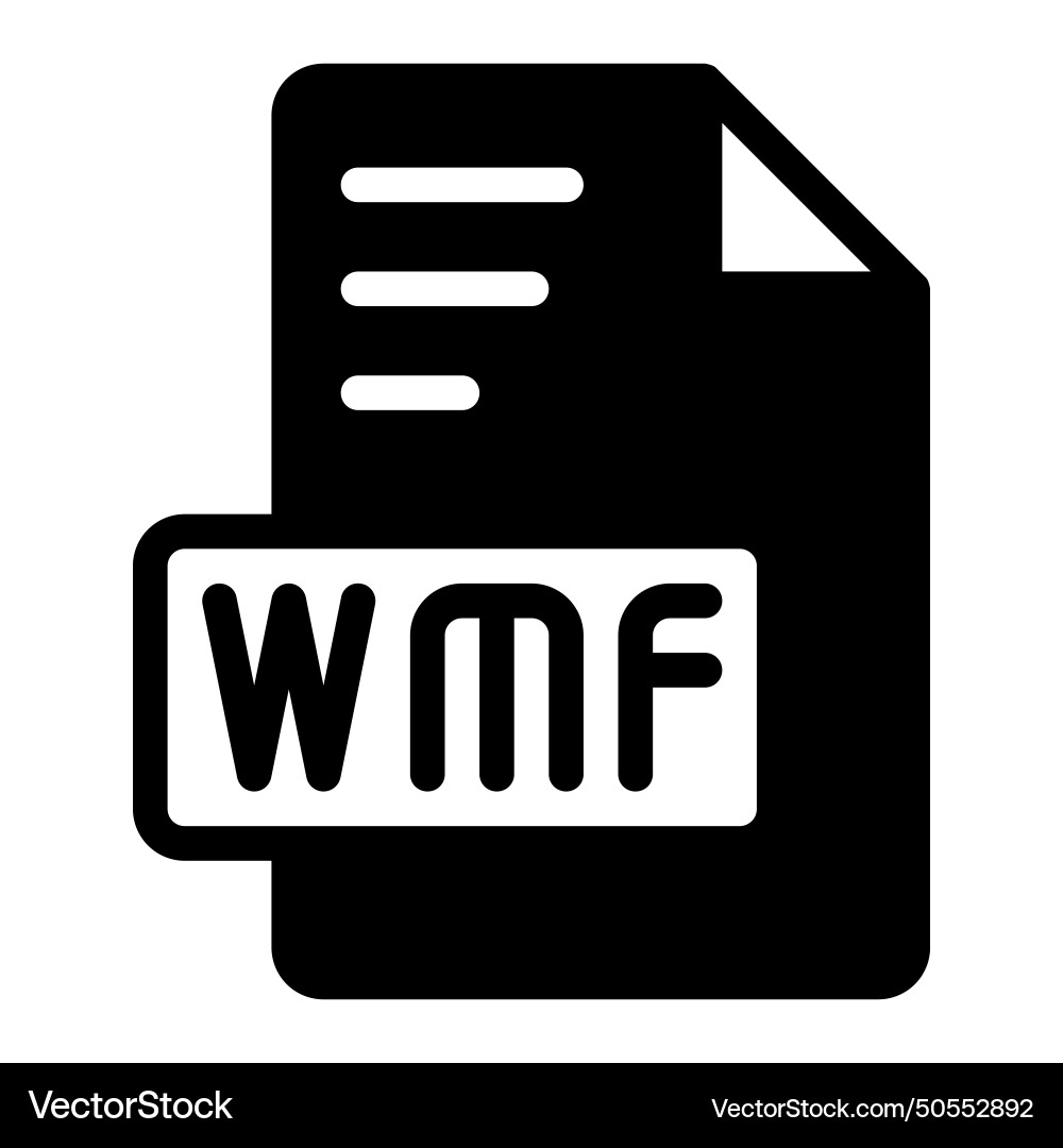 Wmf icon glyph design image extension format file Wmf icon glyph design image extension format file vector image