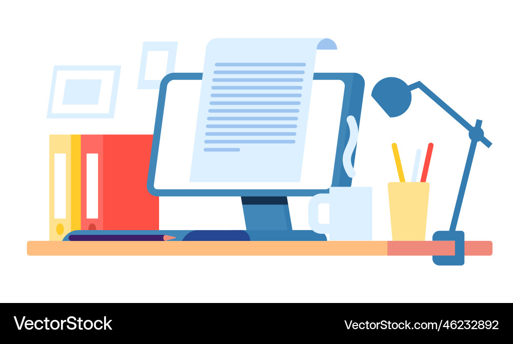 Writing and Editing Workspace vector image